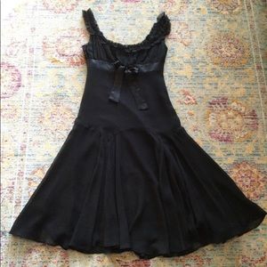 Ted Baker Black Silk Dress Midi Knee Length